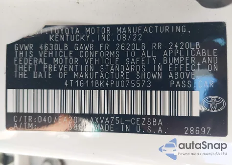 2023 Toyota Camry Se Awd from USA, damaged, VIN 4T1G11BK4PU075573